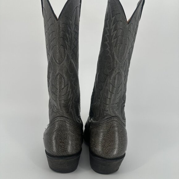 Nocona Vintage Black Leather Cowboy Boots Western Stitch Size 8D Made in USA - Picture 2 of 15